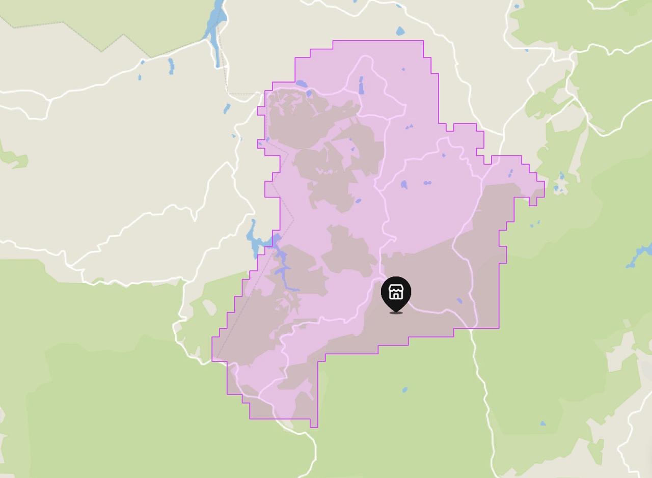 Mapa de Área de Entrega Serra da Cantareira
